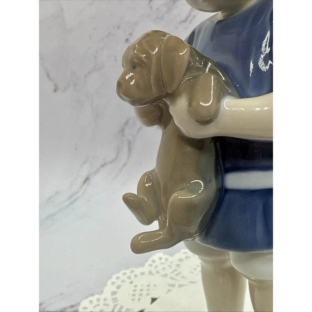 Bing & Grondahl B&G Boy‎ With Puppy 1747 Copenhagen Ingeborg Plockross-Irminger